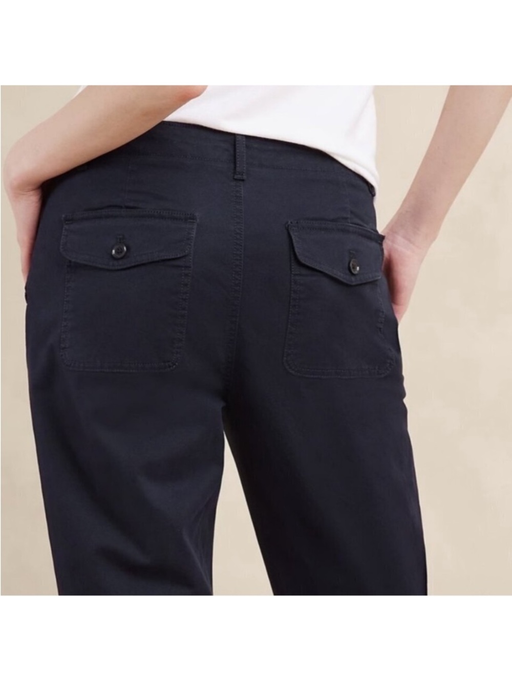 Banana Republic Authentic Chino Girlfriend Pant Preppy Navy Size 6 - Picture 3 of 10